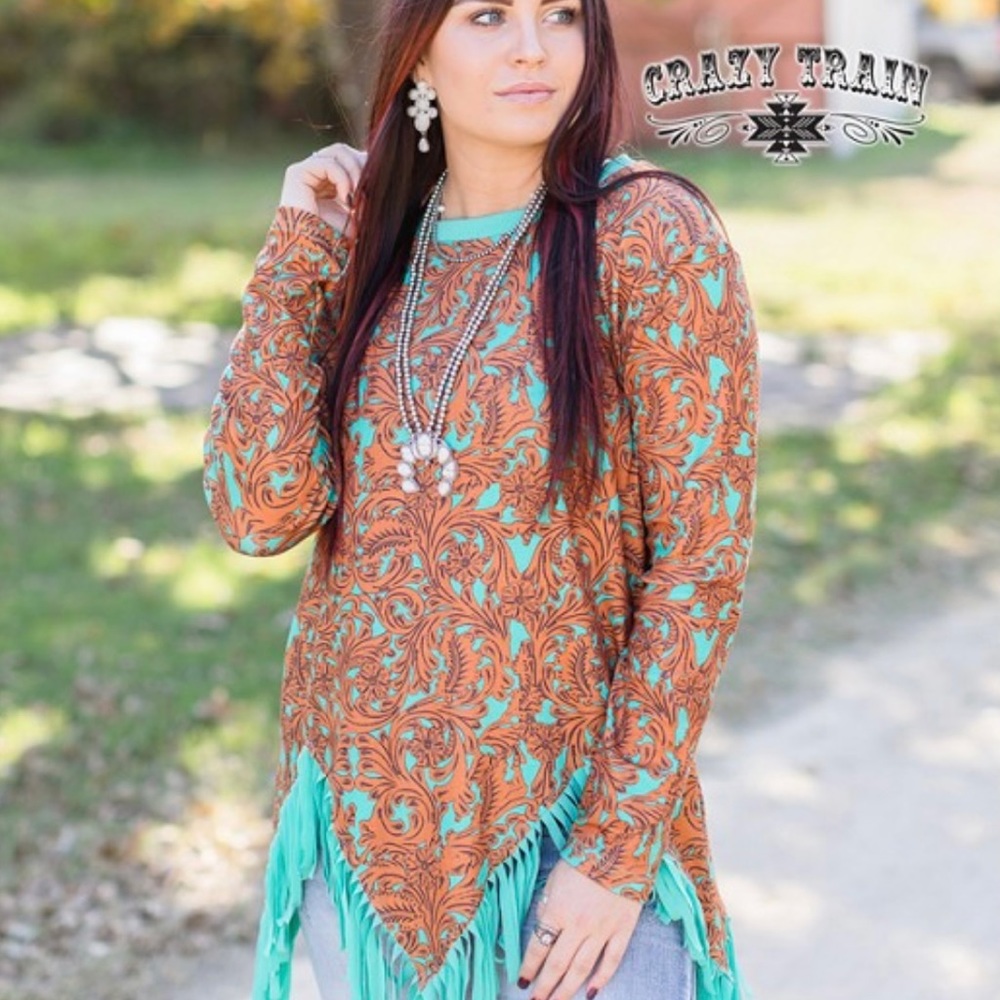 Crazy Train Lady Leather Fringe Top - Picture 2 of 9